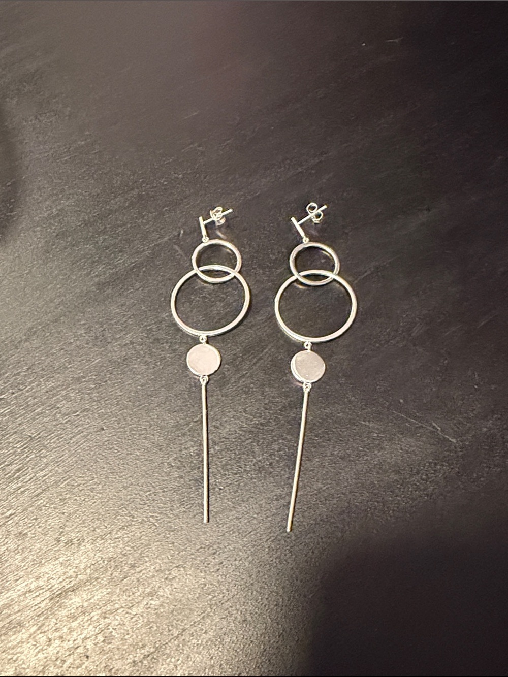 Thomas Sabo Silver Double Hoop Drop Earrings with Bar